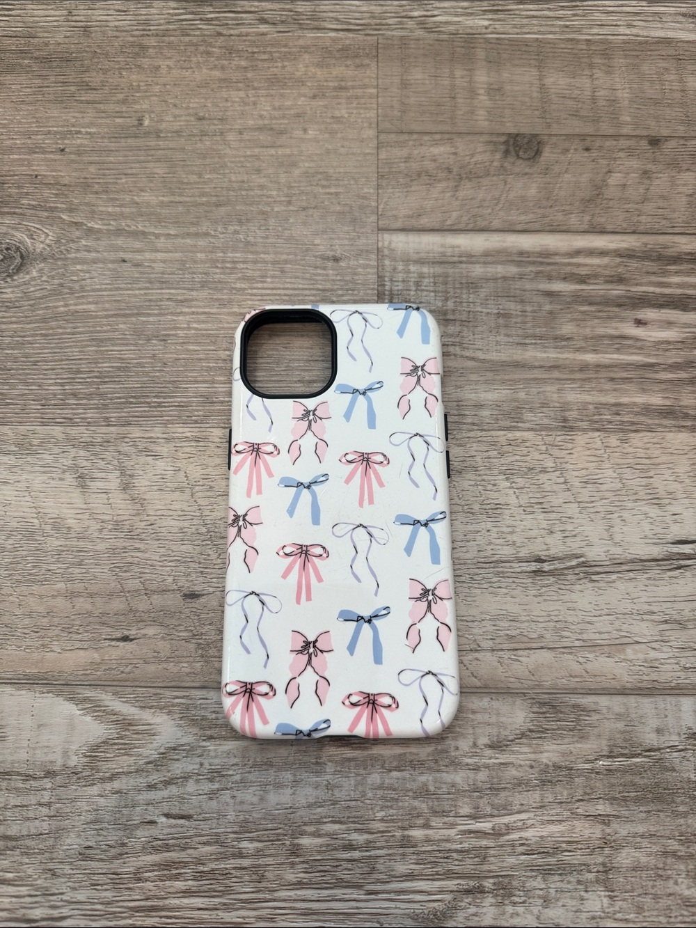 Pink & Blue Bow Pattern Phone Case - Women Accessories